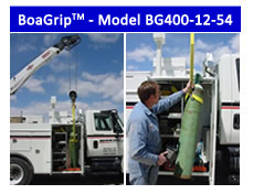 BoaGrip&trade; Model BG400-12 rigging sling for lifting gas cylinders into service trucks
