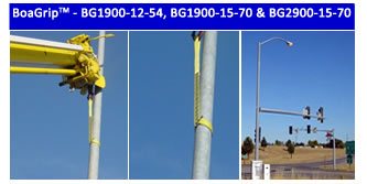BoaGrip&trade; Model BG1900 &ndash; BG1900-12 rigging sling for lifting tapered utility poles
